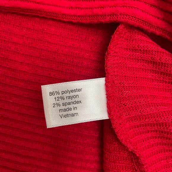 Lane Bryant Mock Neck Tunic Ribbed Knit Pullover Sweater Women 14/16 Red Stretch - Picture 4 of 11